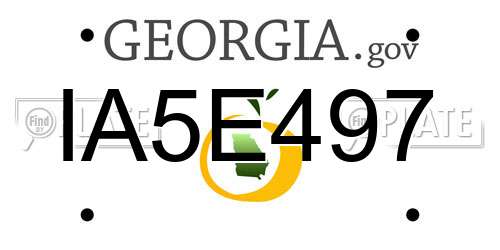 IA5E497 Georgia License Plate
