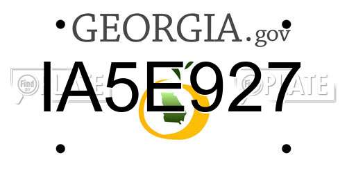 IA5E927 Georgia License Plate