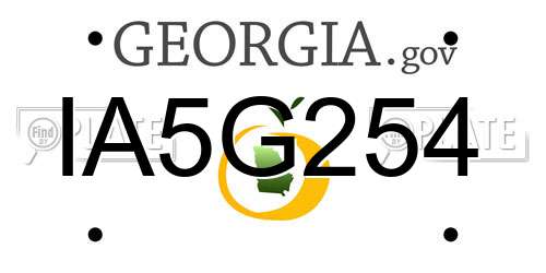 IA5G254 Georgia License Plate