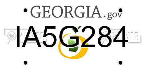 IA5G284 Georgia License Plate