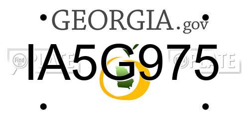 IA5G975 Georgia License Plate