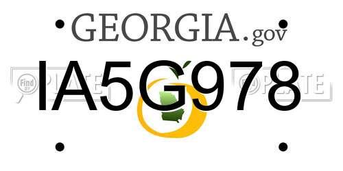 IA5G978 Georgia License Plate