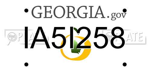 IA5I258 Georgia License Plate