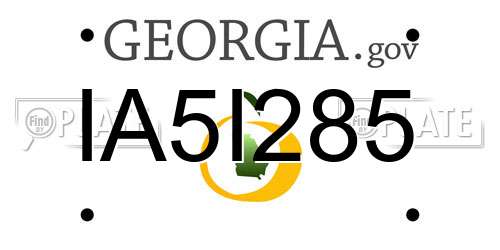 IA5I285 Georgia License Plate