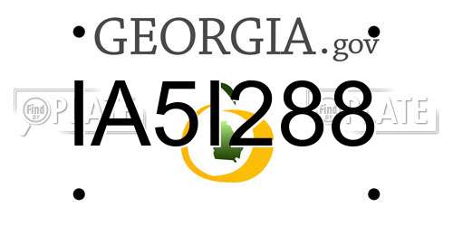 IA5I288 Georgia License Plate