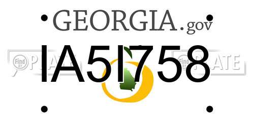 IA5I758 Georgia License Plate