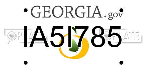 IA5I785 Georgia License Plate