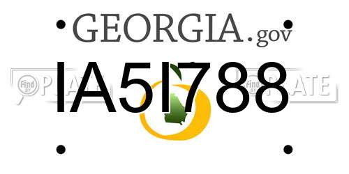 IA5I788 Georgia License Plate