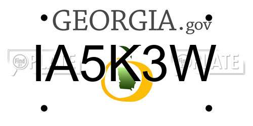IA5K3W Georgia License Plate