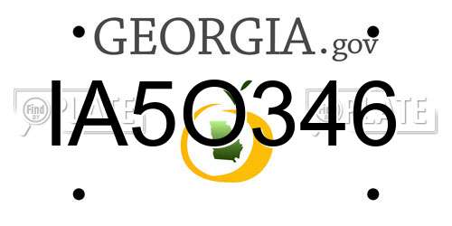 IA5O346 Georgia License Plate