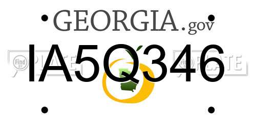 IA5Q346 Georgia License Plate