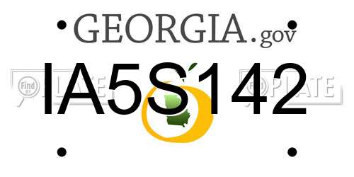 IA5S142 Georgia License Plate
