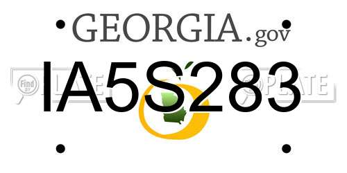 IA5S283 Georgia License Plate