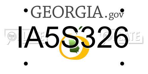 IA5S326 Georgia License Plate