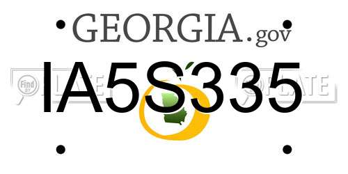 IA5S335 Georgia License Plate