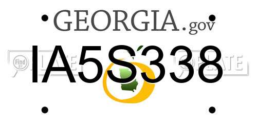 IA5S338 Georgia License Plate