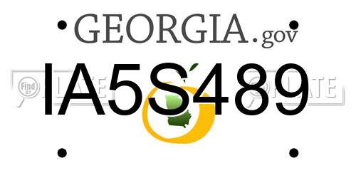 IA5S489 Georgia License Plate