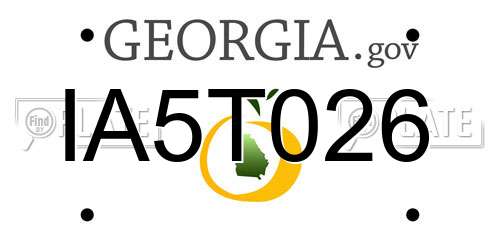IA5T026 Georgia License Plate