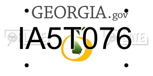 IA5T076 Georgia License Plate