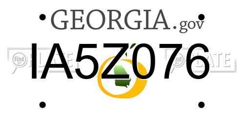 IA5Z076 Georgia License Plate