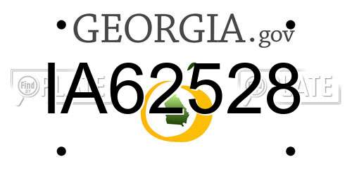 IA62528 Georgia License Plate