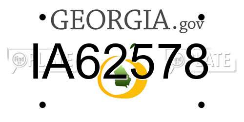 IA62578 Georgia License Plate
