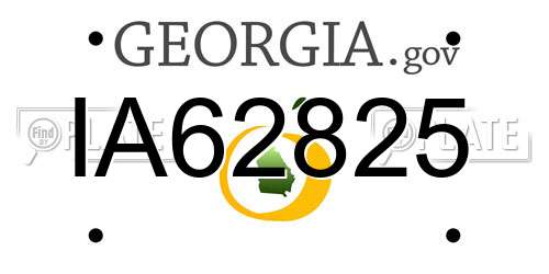 IA62825 Georgia License Plate