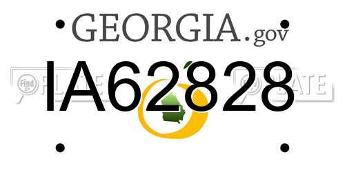IA62828 Georgia License Plate