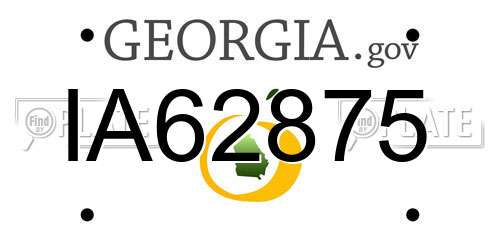 IA62875 Georgia License Plate