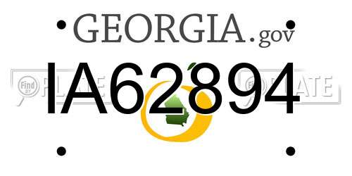 IA62894 Georgia License Plate