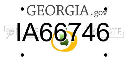IA66746 Georgia License Plate