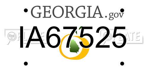 IA67525 Georgia License Plate