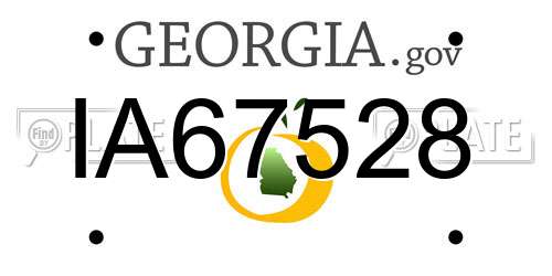 IA67528 Georgia License Plate