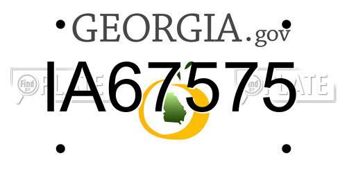 IA67575 Georgia License Plate