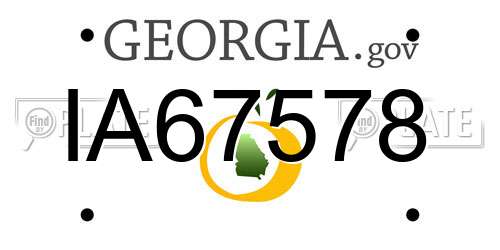 IA67578 Georgia License Plate