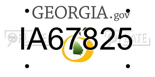 IA67825 Georgia License Plate