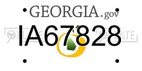 IA67828 Georgia License Plate