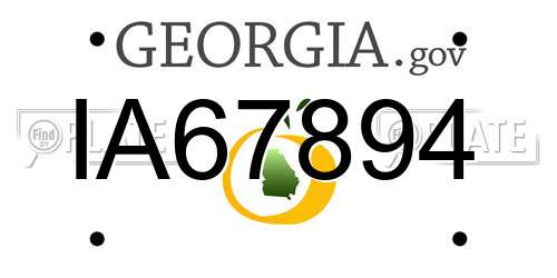 IA67894 Georgia License Plate