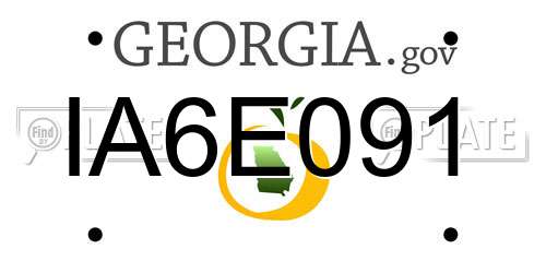 IA6E091 Georgia License Plate