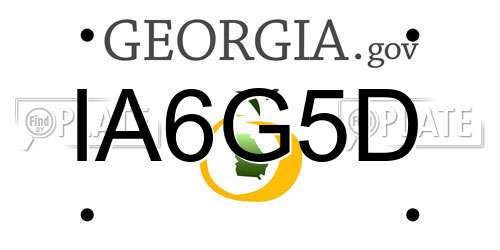 IA6G5D Georgia License Plate