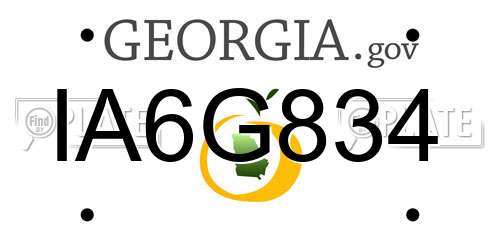 IA6G834 Georgia License Plate