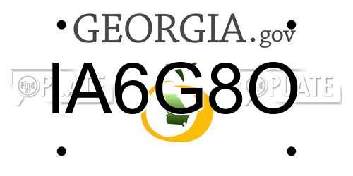 IA6G8O Georgia License Plate