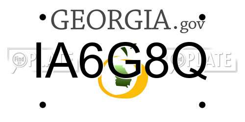 IA6G8Q Georgia License Plate