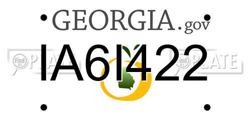 IA6I422 Georgia License Plate
