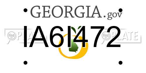 IA6I472 Georgia License Plate