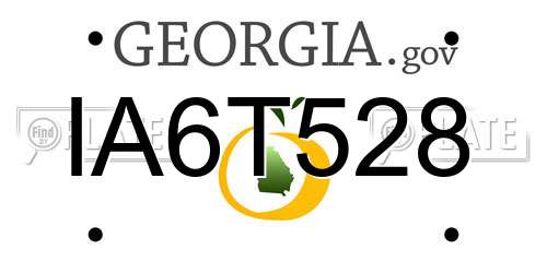 IA6T528 Georgia License Plate