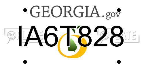 IA6T828 Georgia License Plate