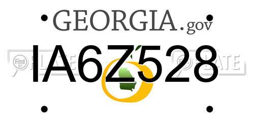 IA6Z528 Georgia License Plate