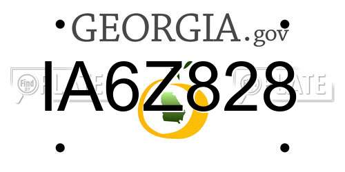 IA6Z828 Georgia License Plate