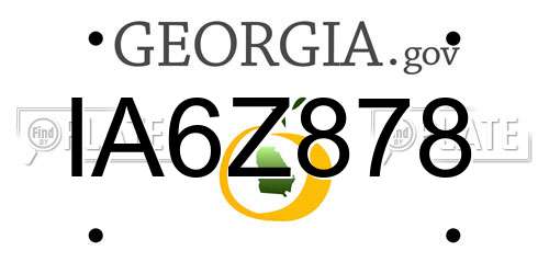 IA6Z878 Georgia License Plate
